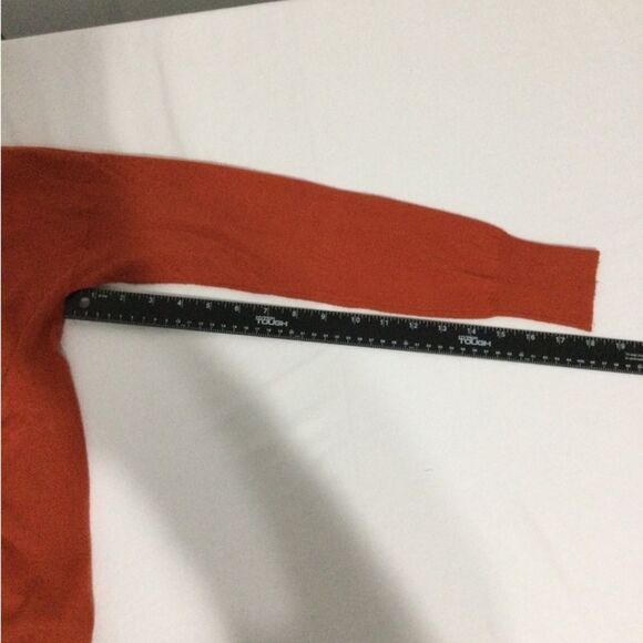 Olivaceous Sweater Women’s Size Medium Burnt Orange Long Sleeve Zipper Back - Picture 9 of 10